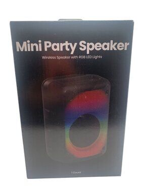 Mini Wireless Party Speaker With RGB LED Lights 12 Lighting Modes 1500mAh Rechar
